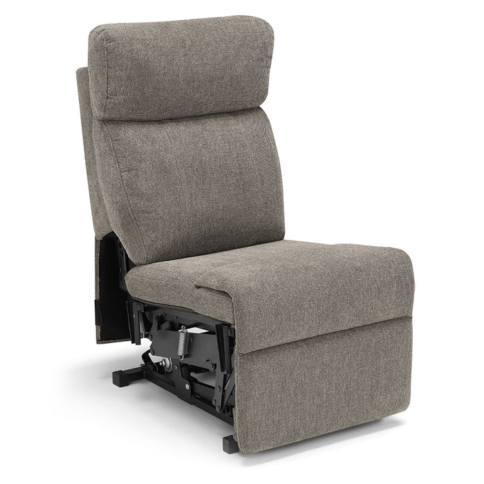 Poltrona relax elettrica Denver per anziani, 2 motori, 2 ruote, reclinazione e alzapersona, sponde estraibili, doppia pediera estensibile, colore Fango