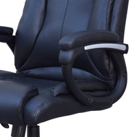 Poltrona ufficio casa girevole con ruote e braccioli in ecopelle nera Potres Adelle