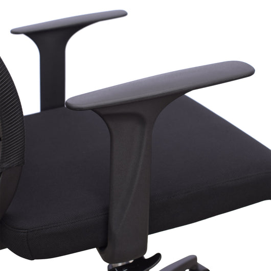 Poltrona ufficio casa girevole con ruote e braccioli in nylon nera Potres Ada