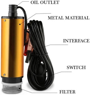 Pompa Travaso Elettrica sommersa aspira Carburante ACQUA OLIO 12V AUTO BARCA