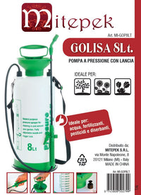 Pompa a pressione con irroratore a zaino, spalla per giardino orto Golisa 8 Lt