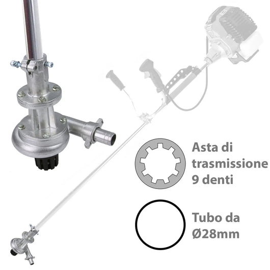 Pompa d'Acqua 1" per Decespugliatore a Scoppio Tubo Ø28mm 9 Denti Tosaerba