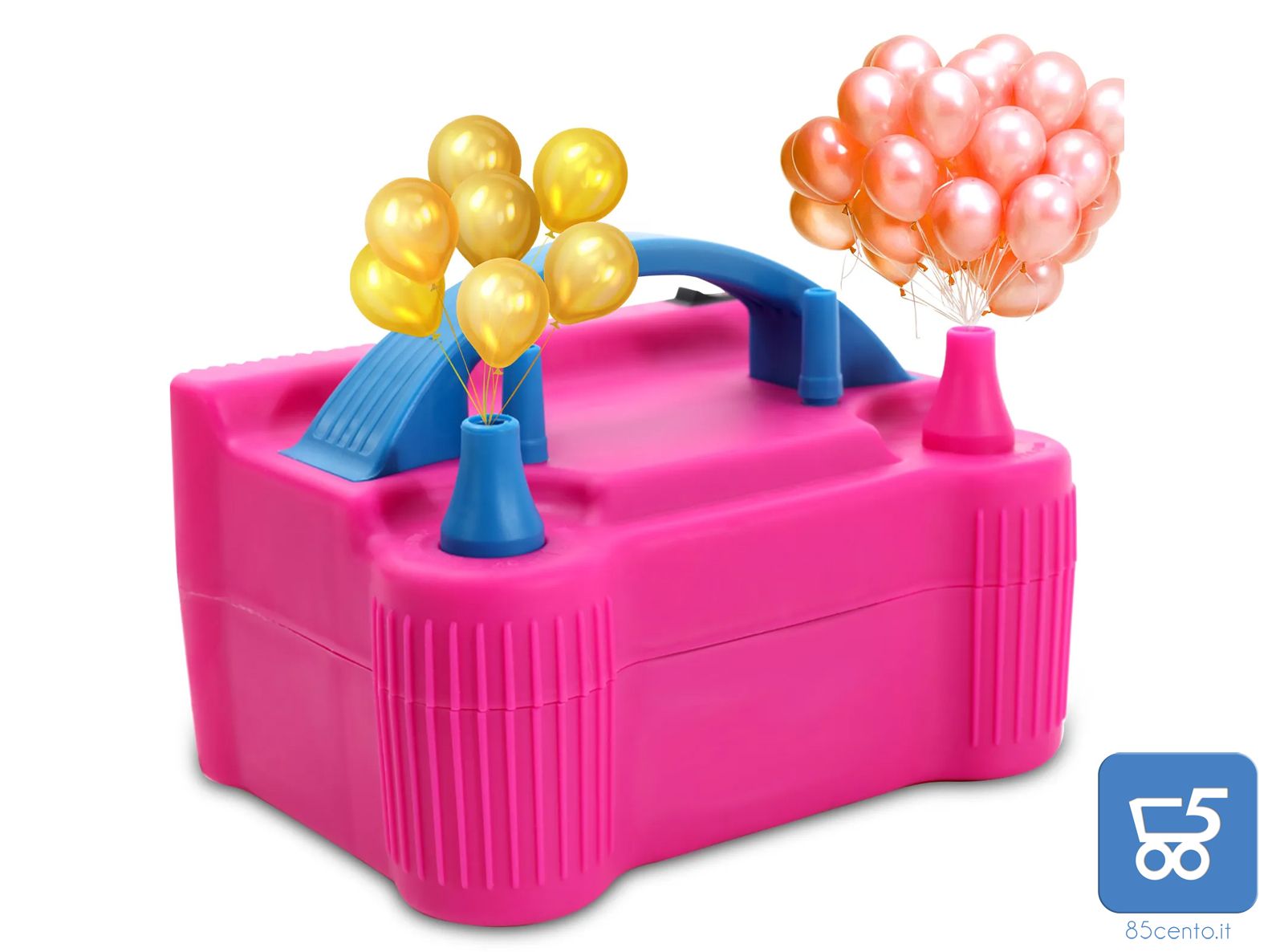 Pompa gonfiatore d'aria palloncini elettrica portatile 600 W doppio ugello spina italiana