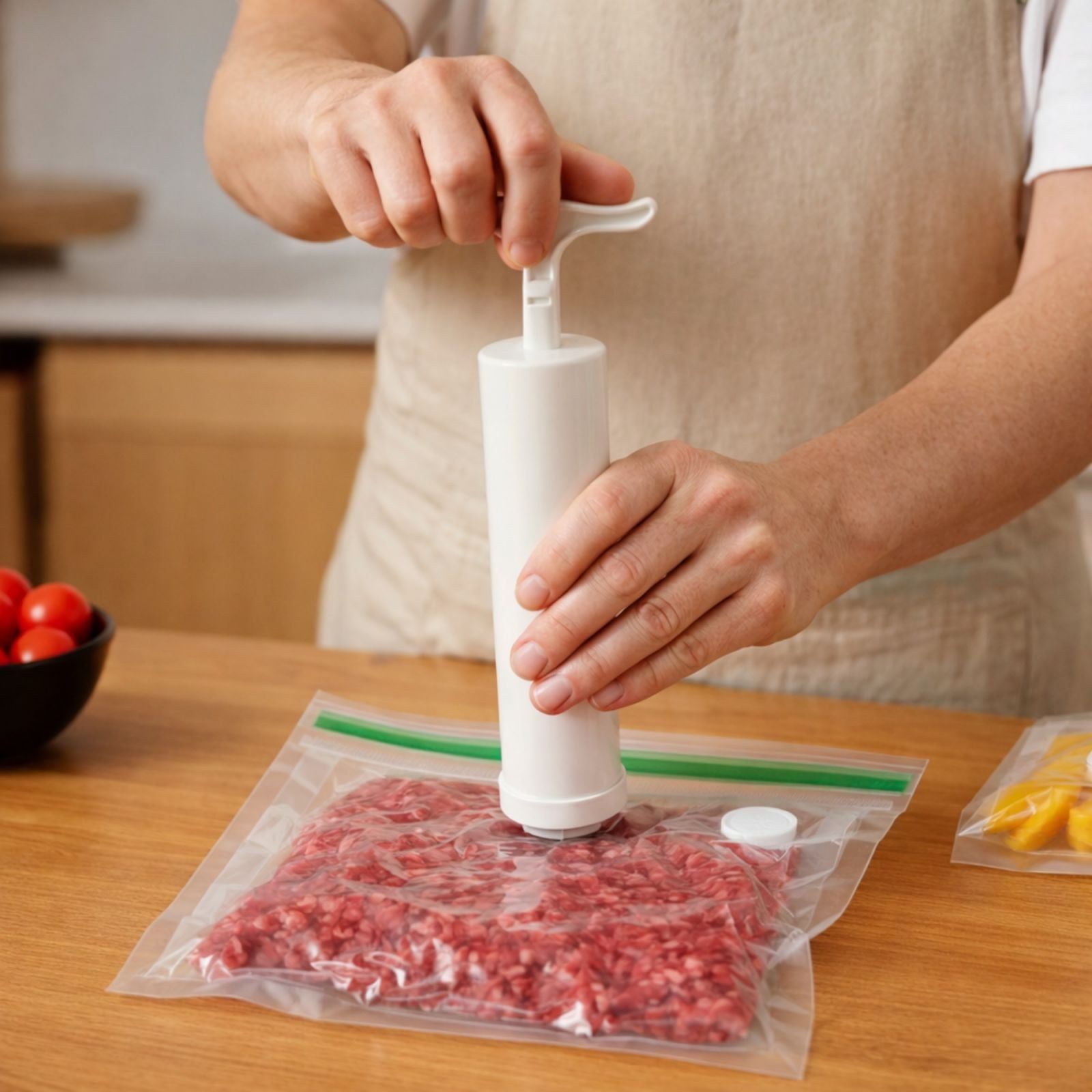 Pompetta Manuale Sottovuoto per Sacchetti Pompa Aspirazione Aria per Alimenti e Vestiti 43036