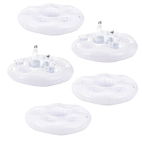 Set di 5 Portabevande Galleggiante per Piscina Supporto Gonfiabile per Drink Ø60 cm Bianco casa.pro