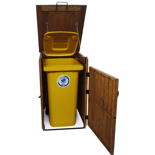 BOX PORTA RIFIUTI IN LEGNO L.74 x P.86 x H.116 100% MADE IN ITALY