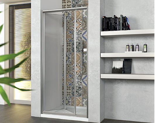 Porta Doccia Libro Due Ante Cristallo 5mm Trasparente h190cm Emma Trasparente 5mm,86/90 cm