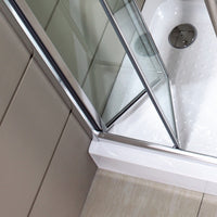 Porta Doccia Libro Due Ante Cristallo 5mm Trasparente h190cm Emma Trasparente 5mm,96/100 cm