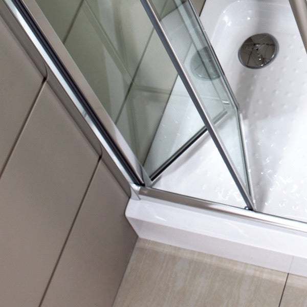 Porta Doccia Libro Due Ante Cristallo 5mm Trasparente h190cm Emma Trasparente 5mm,96/100 cm