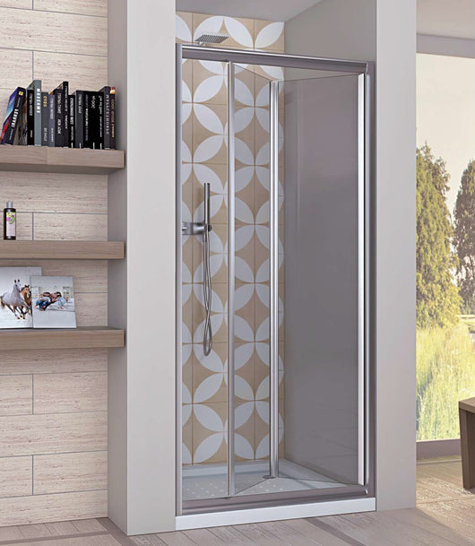 Porta Doccia Libro Due Ante Cristallo 5mm Trasparente h190cm Emma Trasparente 5mm,96/100 cm