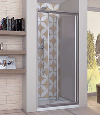 Porta Doccia Libro Due Ante Cristallo 5mm Trasparente h190cm Emma Trasparente 5mm,86/90 cm