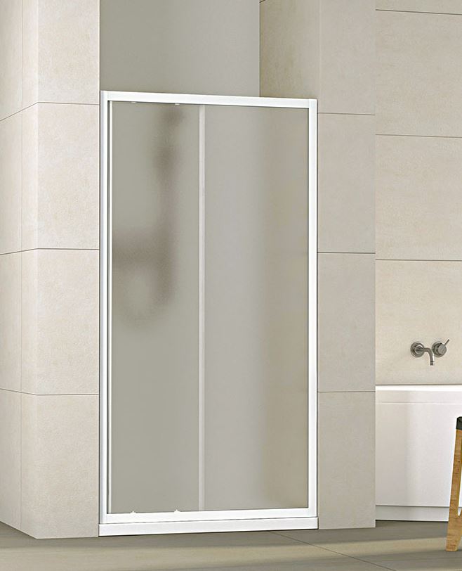 Porta Doccia Scorrevole 4mm Opaco Bianco h185cm Bora Opaco 4mm,Bianco,100 cm,185 cm