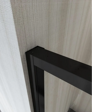 Porta Doccia Scorrevole Soft Close Cristallo 8mm Trasparente, Nero Opaco h200 Gelas Trasparente 8mm,Nero Opaco,140 cm,200 cm