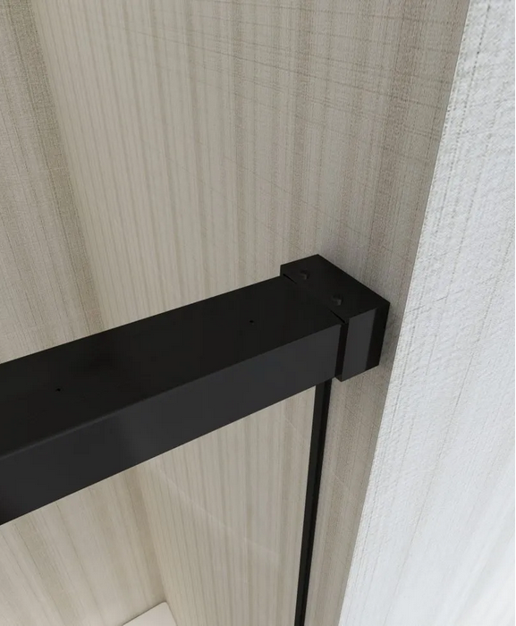 Porta Doccia Scorrevole Soft Close Cristallo 8mm Trasparente, Nero Opaco h200 Gelas Trasparente 8mm,Nero Opaco,120 cm,200 cm