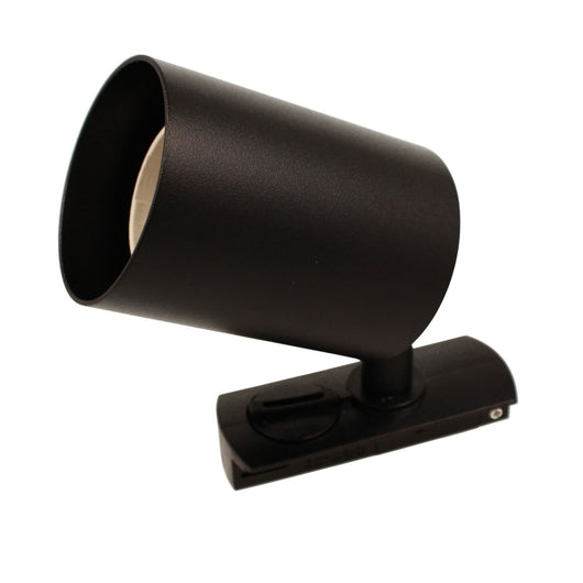 Porta Faretto da Binario Mono Fase, Attacco E27 orientabile e ruotabile, Max 50W 220V, Nero