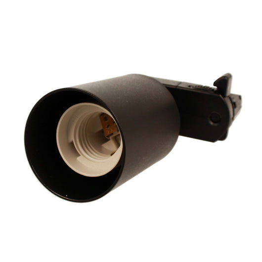 Porta Faretto da Binario Trifase, Attacco E27 orientabile e ruotabile, attacco 4 fili, compatibile con 3 linee di accensione, Max 50W 220V, Nero