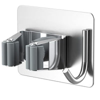 Porta Scopa Parete 2 Pezzi Con Gancio Autoadesivo In Acciaio Appendino 2pz 72602