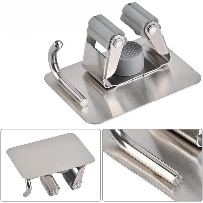 Porta Scopa Parete 2 Pezzi Con Gancio Autoadesivo In Acciaio Appendino 2pz 72602