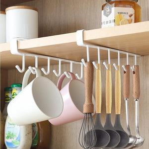 Porta Tazze Portautensili Sottoripiano Armadio Con 6 Ganci 8008