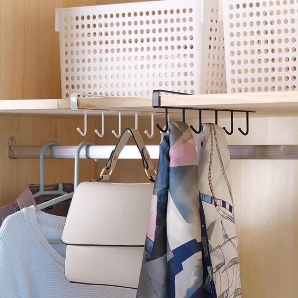 Porta Tazze Portautensili Sottoripiano Armadio Con 6 Ganci 8008