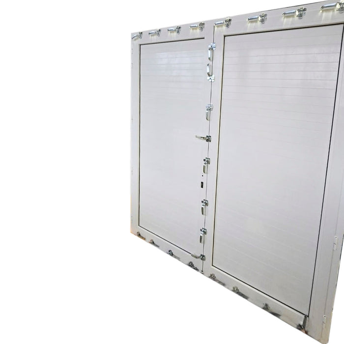 Porta antiallagamento su misura anta doppia altezza da 160 a 220 cm larghezza da 180 a 220 cm colore alluminio