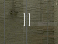 Porta box doccia scorrevole apertura centrale pvc bianco, cristallo 6mm h.190cm Forglas Trasparente 6mm,170/160 cm