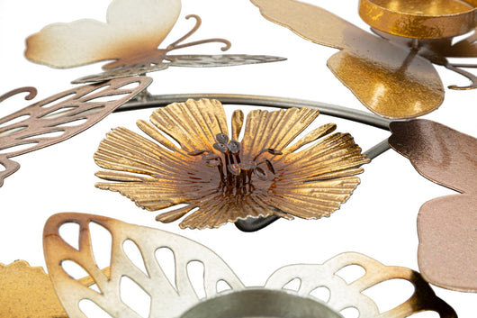 Porta candele SHINE -C- 39x35,5x7 cm tre posti in metallo