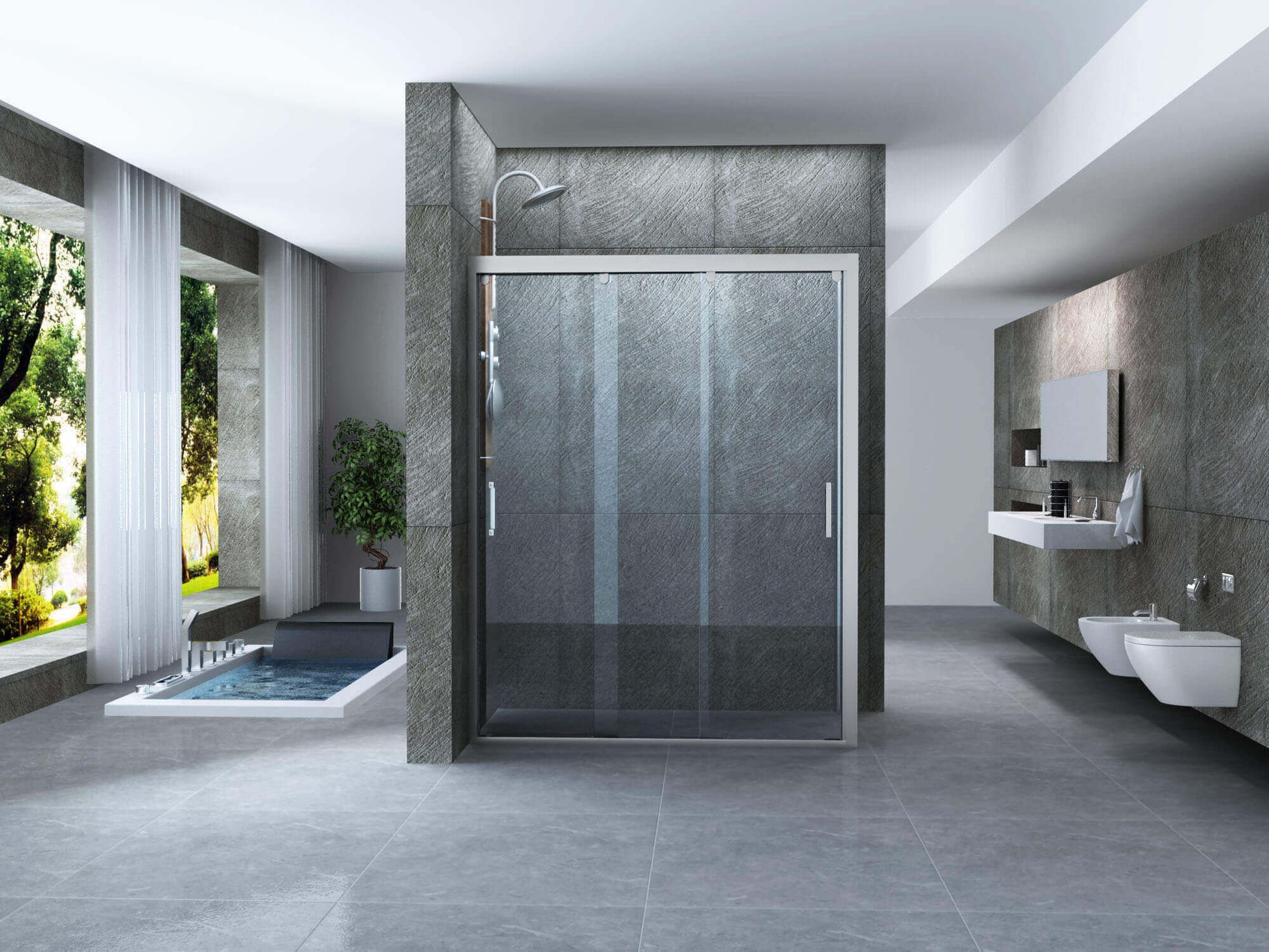 Box Doccia Angolare 3 Ante Scorrevoli 8mm H195 - 90x90