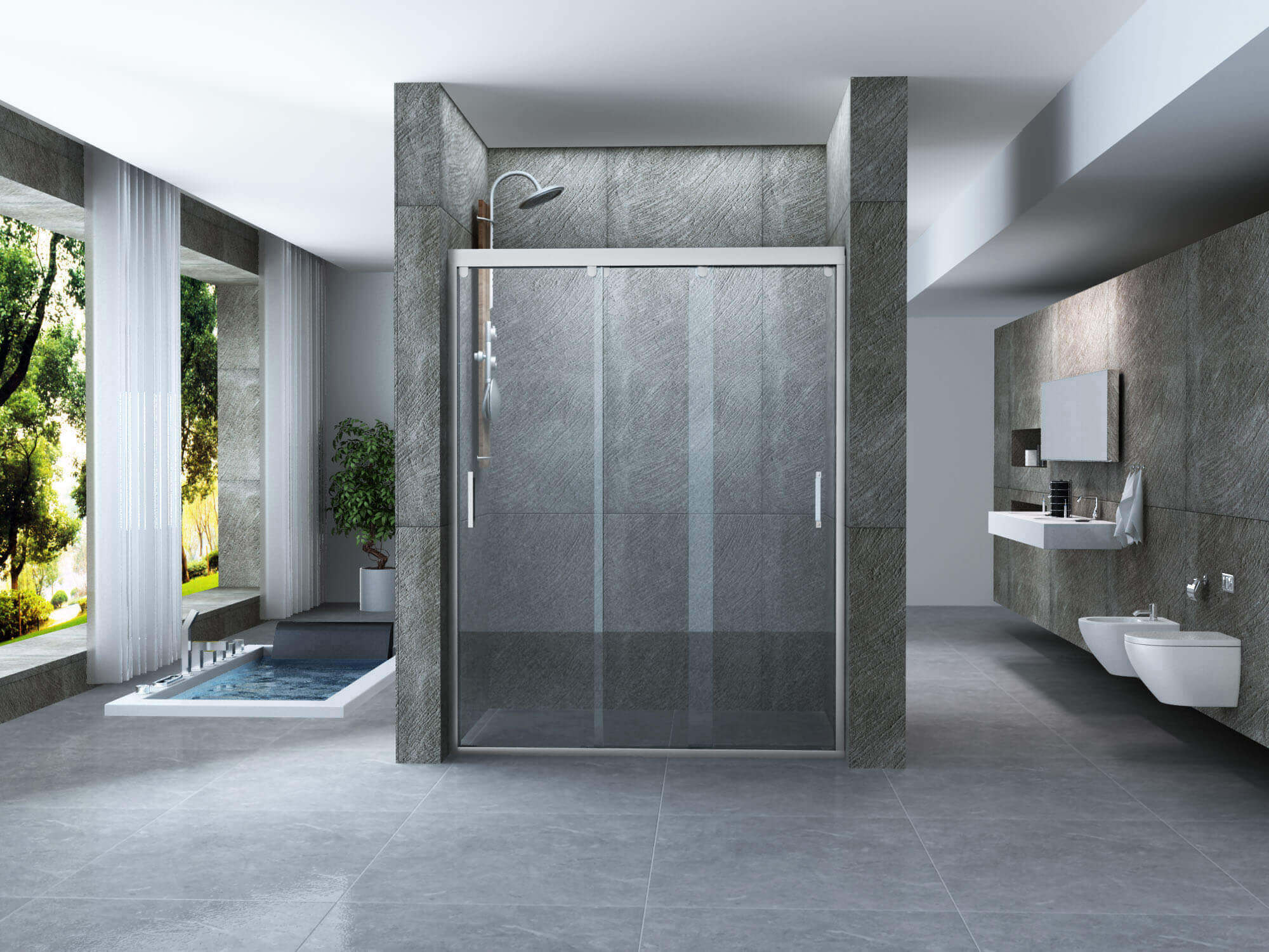 Box Doccia Angolare 3 Ante Scorrevoli 8mm H195 - 90x90