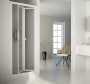Porta doccia a libro soffietto pvc bianco acrilico h.190cm DOPLAS 104-109 cm