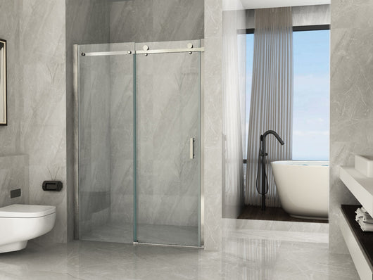 Porta doccia anta scorrevole in cristallo 8mm trasparente h.195 FLUIDA Trasparente 8mm,170 cm