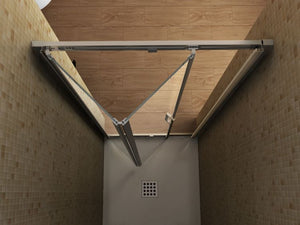 Porta doccia apertura a libro due ante interno cristallo 6mm anticalcare Doliso Veloglas Trasparente 6mm,95 cm