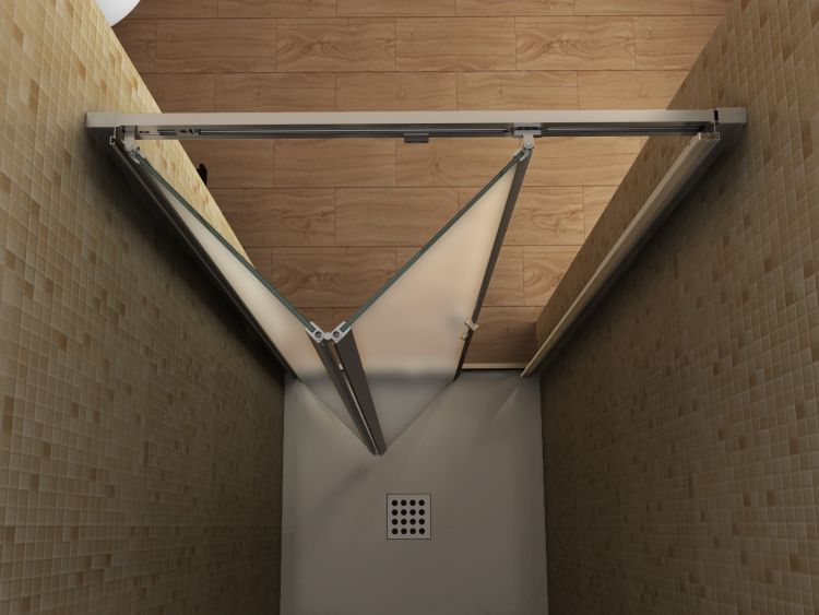 Porta doccia apertura a libro due ante interno cristallo 6mm anticalcare Doliso Veloglas Opaco 6mm,100 cm