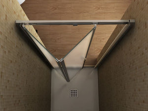 Porta doccia apertura a libro due ante interno cristallo 6mm anticalcare Doliso Veloglas Opaco 6mm,95 cm