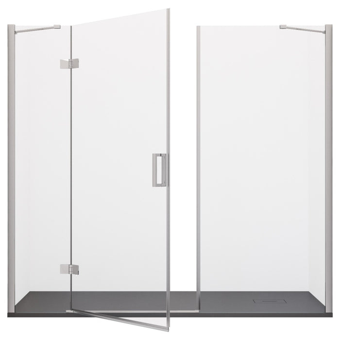 Porta doccia anta battente cristallo 8mm h195 cm regina, misura 175