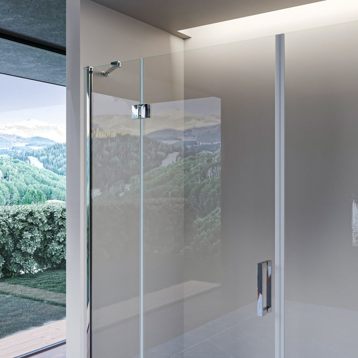 Porta doccia anta battente cristallo 8mm h195 cm regina, misura 175
