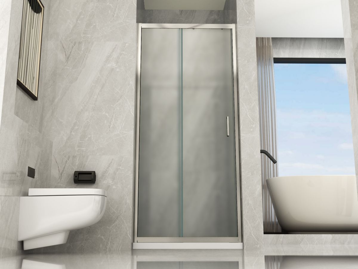 Porta doccia in cristallo 6mm opaco scorrevole h.190cm anticalcare Doliso Marsille Opaco 6mm,150 cm