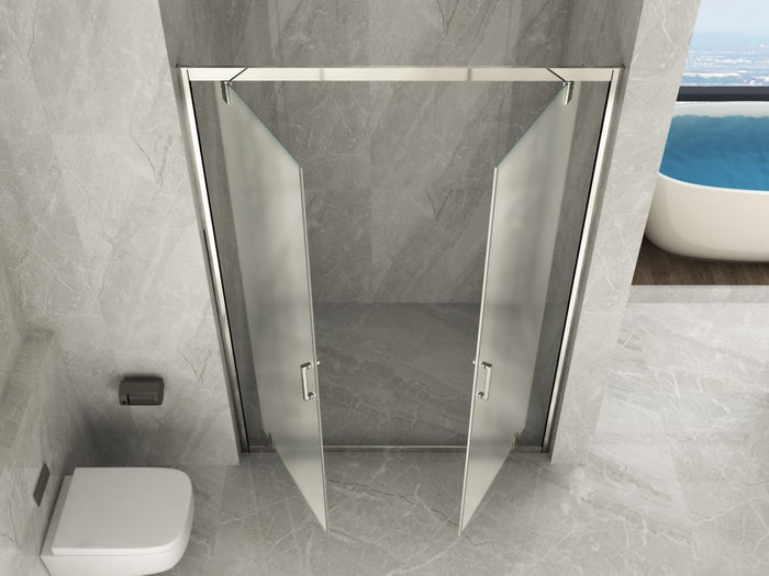Porta doccia ingresso saloon, cristallo opaco 6mm h190cm Doliso Poeso Opaco 6mm,80 cm