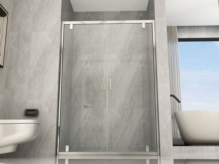 Porta doccia ingresso saloon, cristallo trasparente 6mm h190cm Doliso Poeso Trasparente 6mm,130 cm