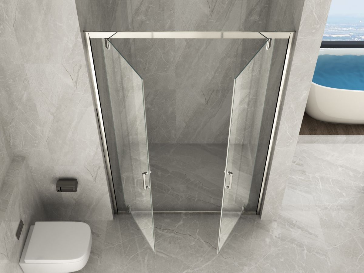 Porta doccia ingresso saloon, cristallo trasparente 6mm h190cm Doliso Poeso Trasparente 6mm,130 cm