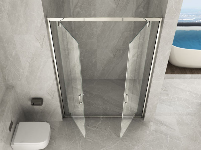 Porta doccia ingresso saloon, cristallo trasparente 6mm h190cm Doliso Poeso Trasparente 6mm,130 cm