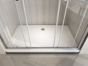 Porta doccia scorrevole centrale cristallo 6mm trasparente anticalcare h.190cm Sicena Lision bis Trasparente 6mm,145 cm