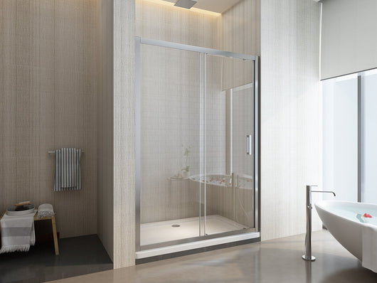 Porta doccia scorrevole cristallo 6mm trasparente anticalcare h.190cm Sicena Lision Trasparente 6mm,145 cm