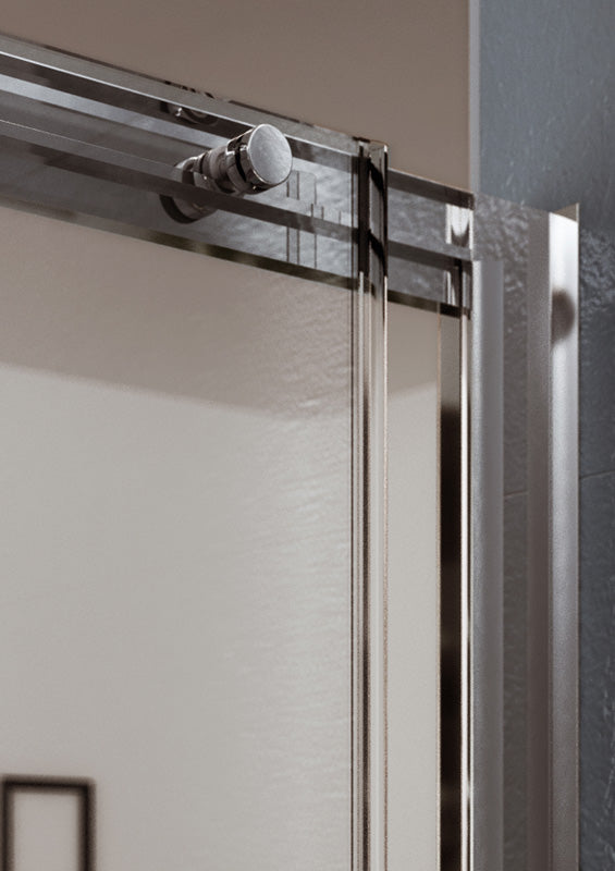 Porta doccia scorrevole in cristallo 6mm trasparente h.190cm Mafaya Trasparente 6mm,Cromo lucido,166/174 cm