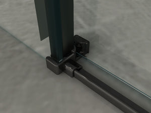 Porta doccia scorrevole, nero cristallo 8mm trasparente 120cm H195cm Tevaglas Bluern