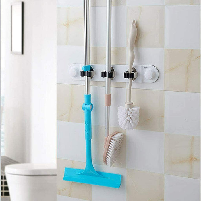 Porta scope da muro salva spazio supporto 3 posti cucina casa pulizia 59557