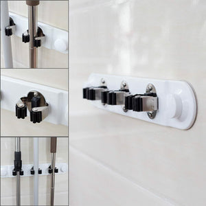 Porta scope da muro salva spazio supporto 3 posti cucina casa pulizia 59557