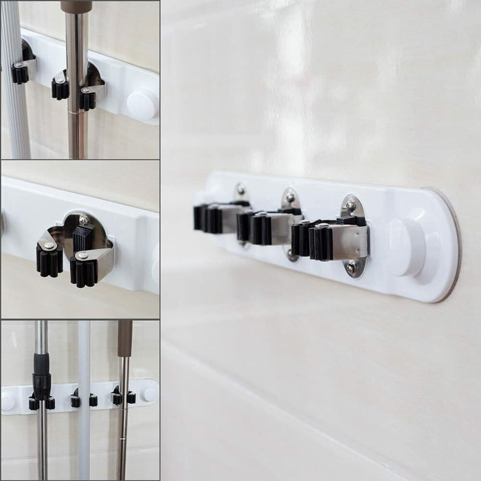 Porta scope da muro salva spazio supporto 3 posti cucina casa pulizia 59557