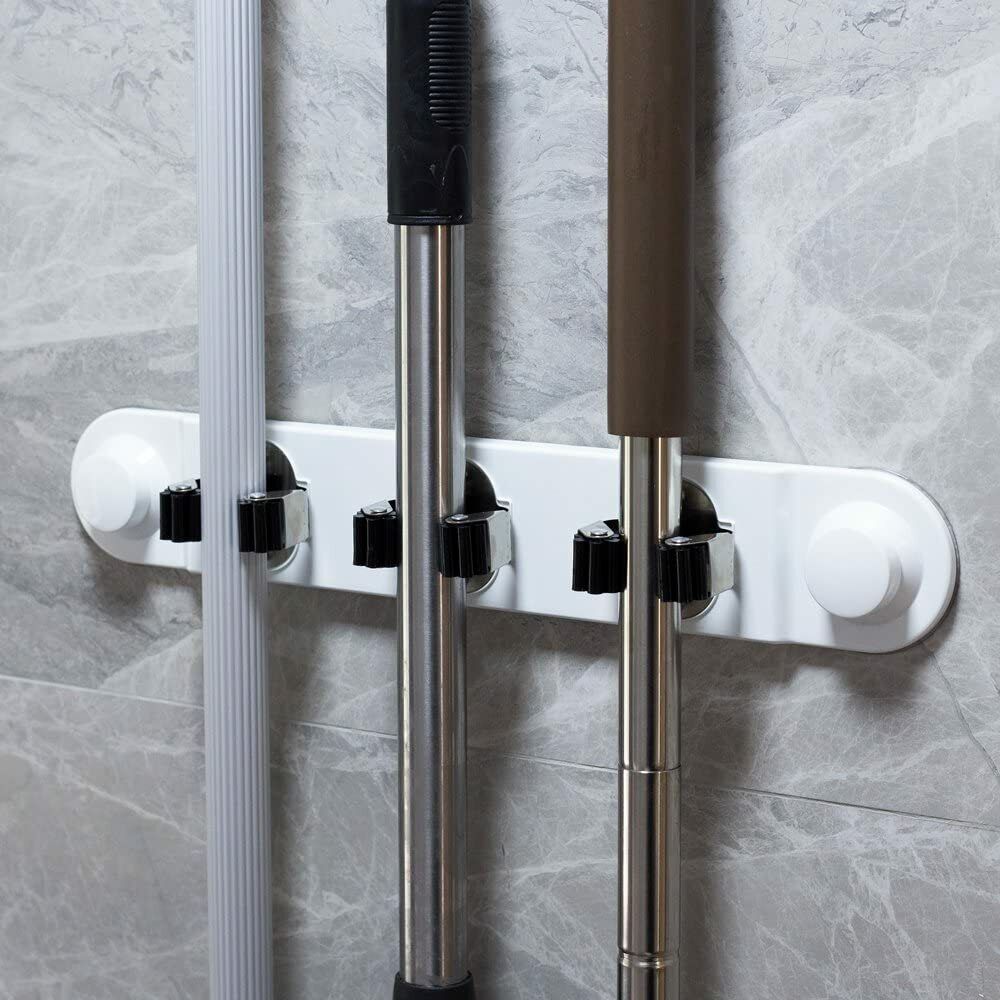 Porta scope da muro salva spazio supporto 3 posti cucina casa pulizia 59557