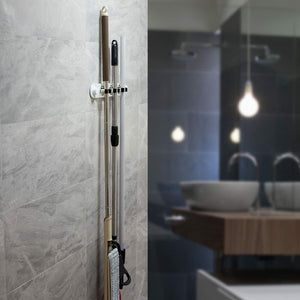 Porta scope da muro salva spazio supporto 3 posti cucina casa pulizia 59557